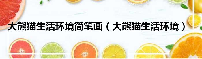 大熊猫生活环境简笔画 大熊猫生活环境