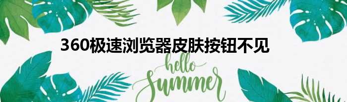 360极速浏览器皮肤按钮不见