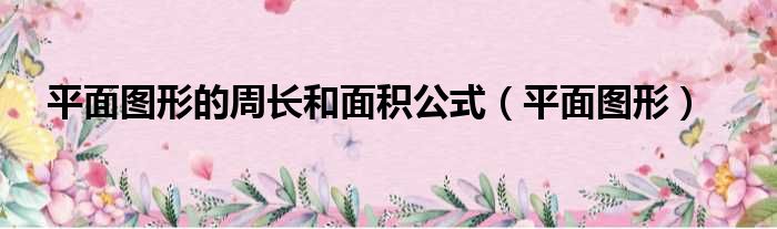 平面图形的周长和面积公式 平面图形