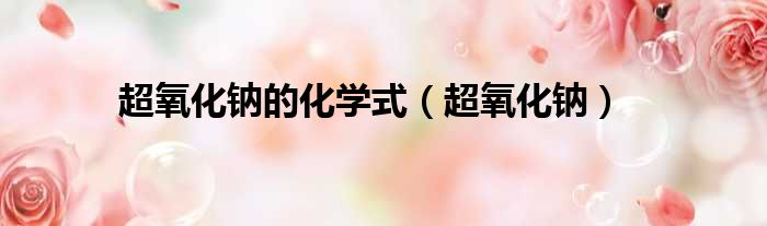 超氧化钠的化学式 超氧化钠