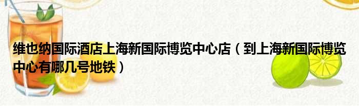维也纳国际酒店上海新国际博览中心店 到上海新国际博览中心有哪几号地铁