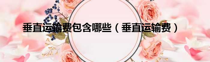 垂直运输费包含哪些 垂直运输费