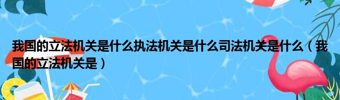 我国的立法机关是什么执法机关是什么司法机关是什么 我国的立法机关是