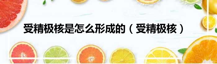 受精极核是怎么形成的 受精极核