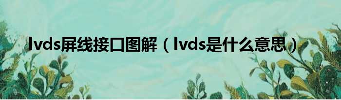 lvds屏线接口图解 lvds是什么意思