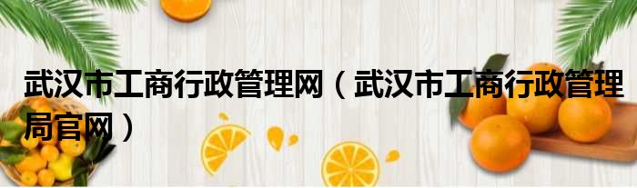 武汉市工商行政管理网 武汉市工商行政管理局官网