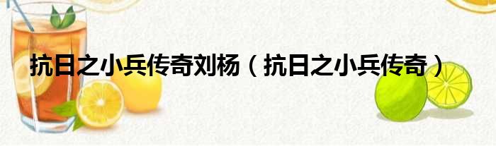 抗日之小兵传奇刘杨 抗日之小兵传奇