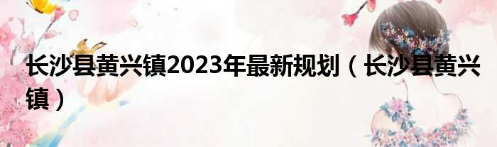 长沙县黄兴镇2023年最新规划 长沙县黄兴镇