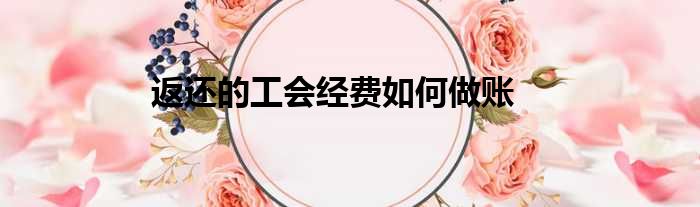 返还的工会经费如何做账