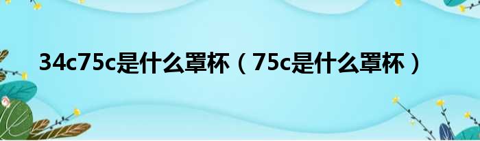 34c75c是什么罩杯 75c是什么罩杯