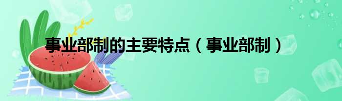 事业部制的主要特点 事业部制