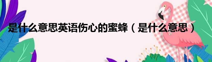 是什么意思英语伤心的蜜蜂 是什么意思