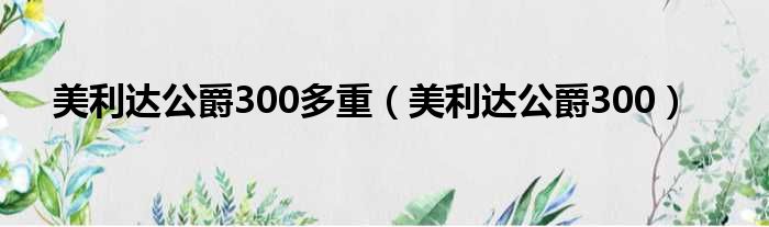 美利达公爵300多重 美利达公爵300