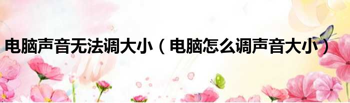 电脑声音无法调大小 电脑怎么调声音大小