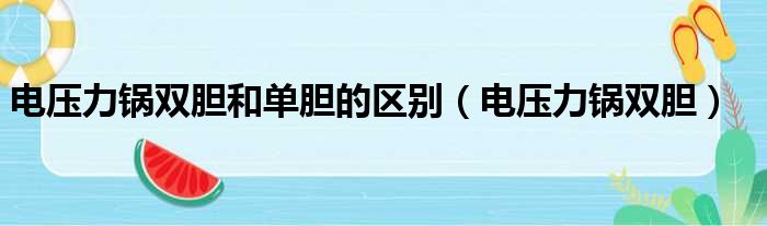 电压力锅双胆和单胆的区别 电压力锅双胆