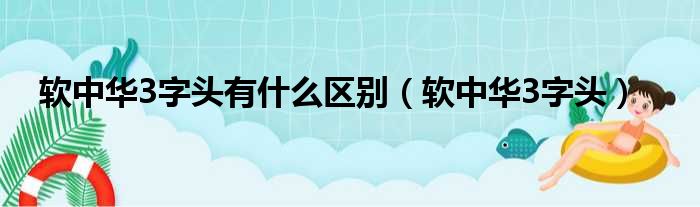 软中华3字头有什么区别 软中华3字头