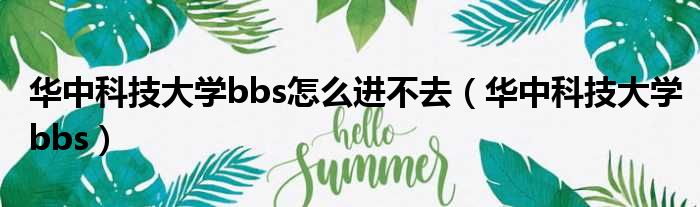 华中科技大学bbs怎么进不去 华中科技大学bbs
