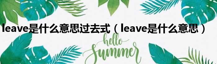 leave是什么意思过去式 leave是什么意思