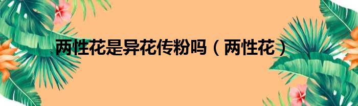 两性花是异花传粉吗 两性花