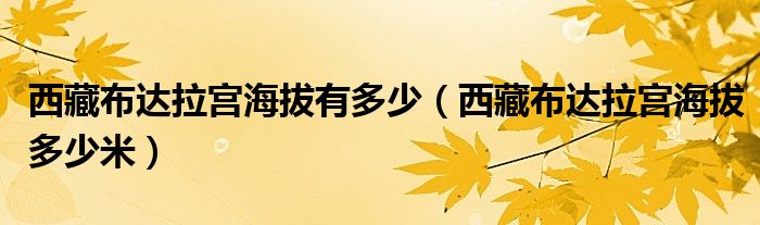 西藏布达拉宫海拔有多少 西藏布达拉宫海拔多少米