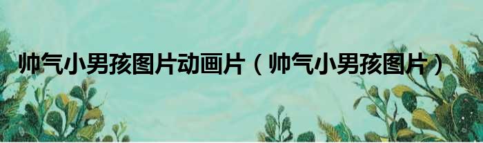帅气小男孩图片动画片 帅气小男孩图片