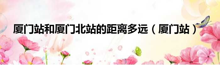 厦门站和厦门北站的距离多远 厦门站