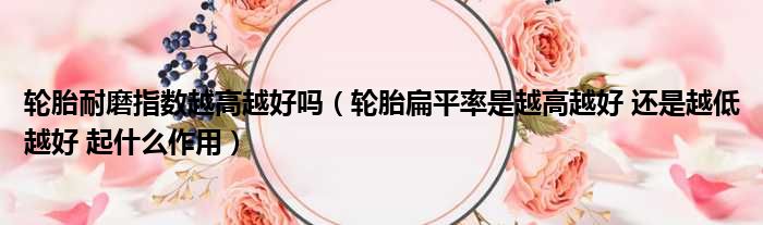 轮胎耐磨指数越高越好吗 轮胎扁平率是越高越好 还是越低越好 起什么作用