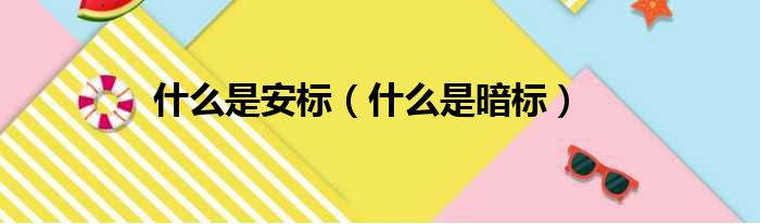 什么是安标 什么是暗标
