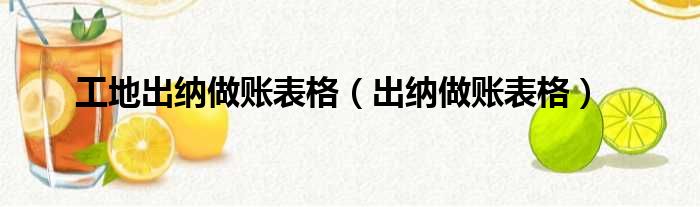 工地出纳做账表格 出纳做账表格