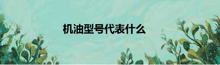 机油型号代表什么