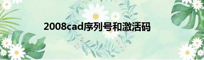 2008cad序列号和激活码
