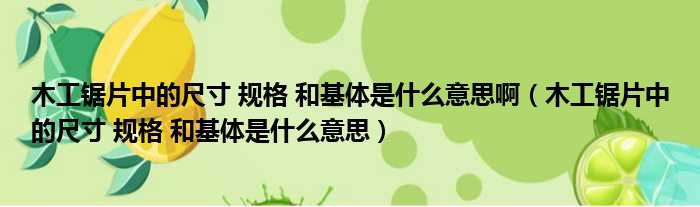 木工锯片中的尺寸 规格 和基体是什么意思啊 木工锯片中的尺寸 规格 和基体是什么意思