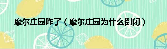 摩尔庄园咋了 摩尔庄园为什么倒闭