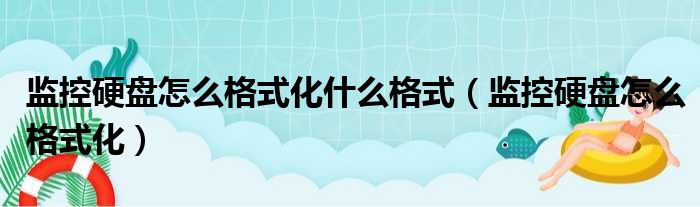 监控硬盘怎么格式化什么格式 监控硬盘怎么格式化