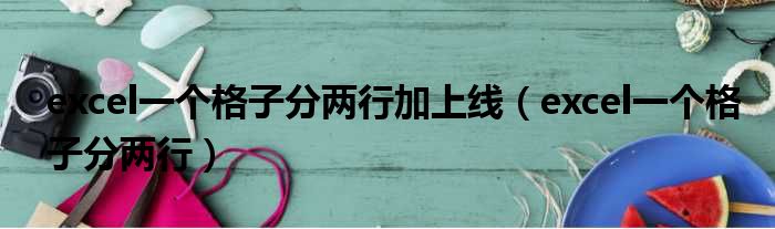excel一个格子分两行加上线 excel一个格子分两行