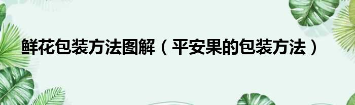 鲜花包装方法图解 平安果的包装方法
